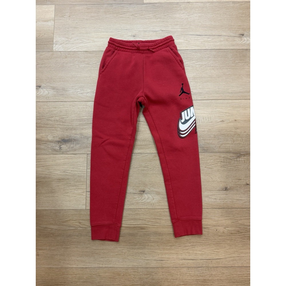 Jordan Jumpman Jogger Pants Boys M 10-12 Red Fleece Nike Swoosh Graphic